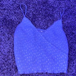 light blue top with white flowers